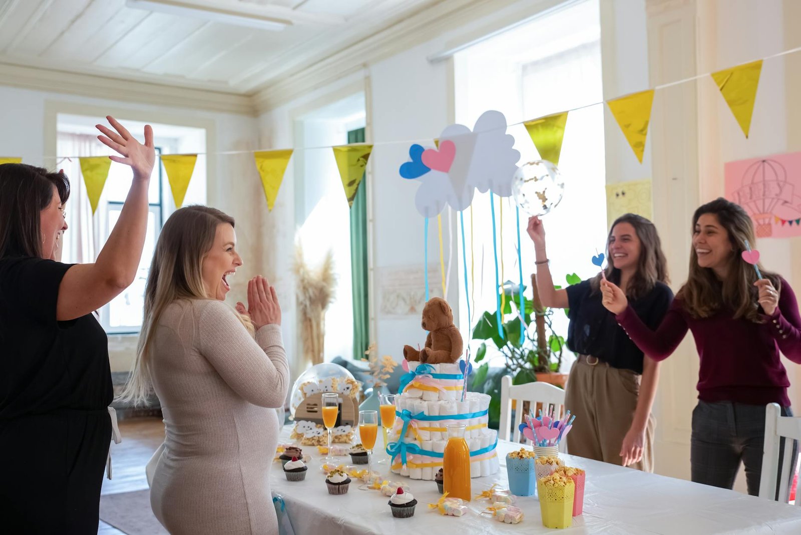 women celebrating at a baby shower
