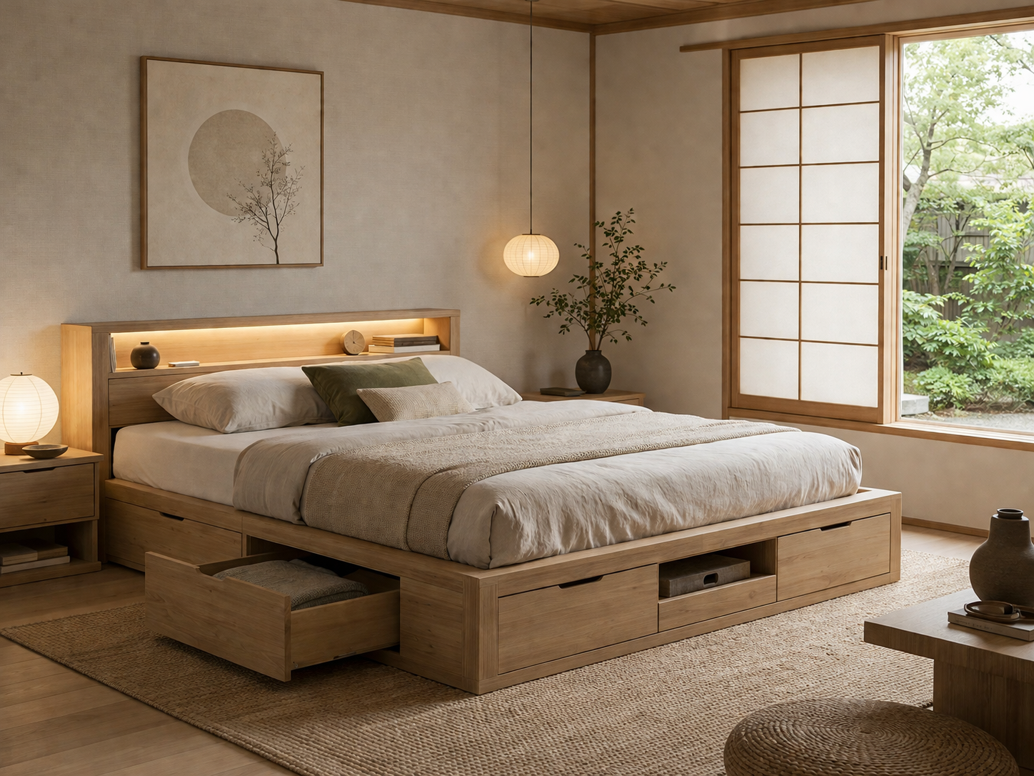 chambre style Japandi