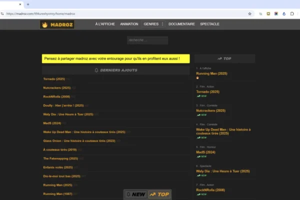 Madroz : le site de streaming qui cache bien son jeu en 2026